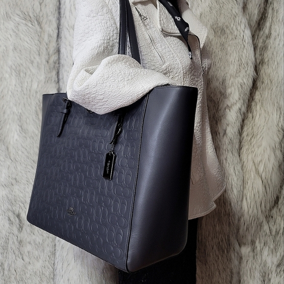 😍 Coach Signature Leather Designer Shoulder Purse Laptop Work Bag NWT - Picture 4 of 11